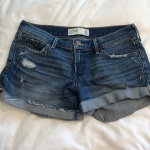 Medium wash Abercrombie and Fitch jean shorts
